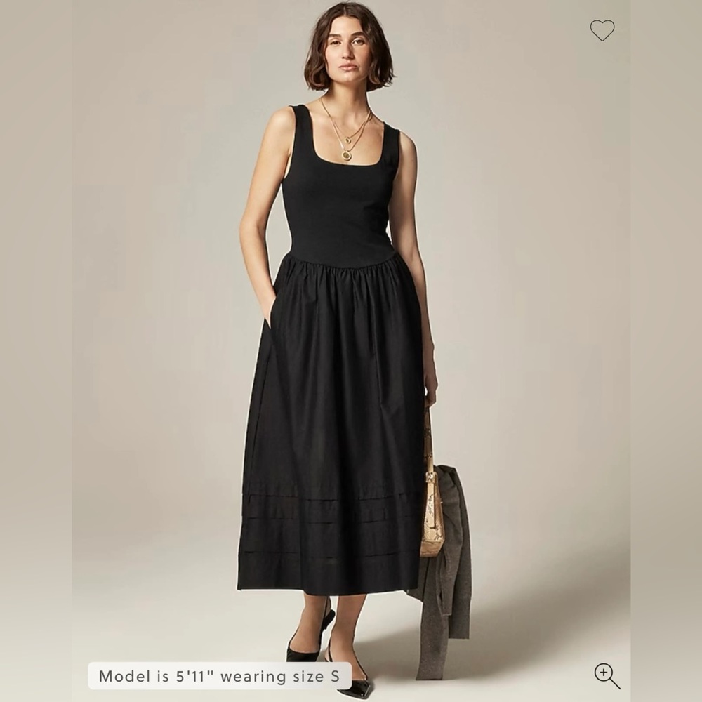 Black J. Crew Drop Waist Mixy Dress Size 2X